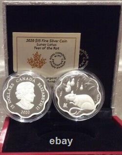 2020 Rat Lunar Lotus Year of the Rat $15 Pure Silver Proof Canada Coin Vision