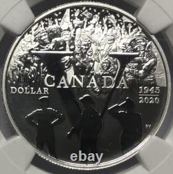 2020 VE DAY Canada 75th Anniversary Silver $1 NGC PF70? FLAWLESS QUALITY? FR