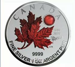2020'o' Canada Silver Red Crystal Maple Leaf Ngc Pf70 Rev Proof 5 Coin Set Fr