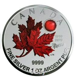 2020'o' Canada Silver Red Crystal Maple Leaf Ngc Pf70 Rev Proof 5 Coin Set Fr