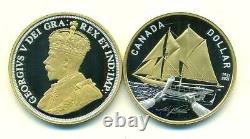 2021 100th Anniversary of Bluenose Pure Silver/Gold Plated Proof Dollar