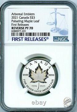 2021 $3 1/4 Oz Canada Silver Pulsating Maple Leaf Ngc Pf70 Rev Proof Mintage 3k