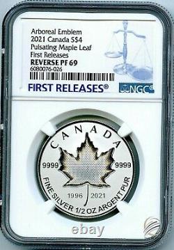 2021 $4 1/2 Oz Canada Silver Pulsating Maple Leaf Ngc Pf69 Rev Proof Pop Only 6