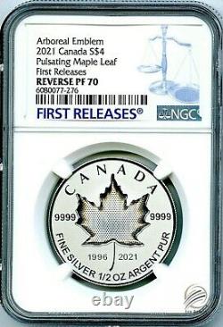 2021 $4 1/2 Oz Canada Silver Pulsating Maple Leaf Ngc Pf70 Rev Proof Mintage 3k