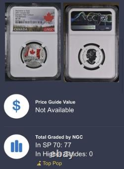 2021 $5 Canada Flag National Colors. 9999 Silver Ngc Sp70 Moments To Hold