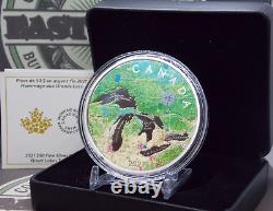 2021 $50 Canada 5oz Fine SILVER Coin GREAT LAKES Colorized Proof Case & COA
