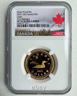 2021 Canada $1 Gilt Silver Proof Loonie NGC PF70 UCAM First Releases