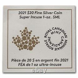 2021 Canada 1 oz Silver $20 Super Incuse Maple Reverse Proof SKU#233986