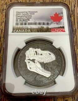 2021 Canada $20 Thanatotheristes Rhodium Silver PF70 Matte