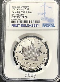 2021 Canada $4 Pulsating Maple Leaf NGC Reverse Proof PF70 First Releases