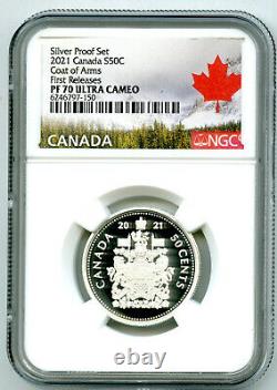 2021 Canada 50 Cent. 9999 Silver Proof Half Dollar Ngc Pf70 Ucam First Releases