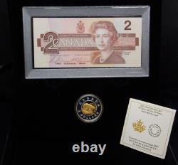 2021 Canada Proof 1oz Silver 25 Years of the $2 Coin & Currency Set Case & COA