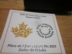 2021 Canada Silver Peace Dollar 1 oz Proof Ultra High Relief Coin OGP Mint JJ601