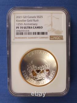2021 Canada Silver Proof $25 coin Klondike Gold Rush NGC Graded PF70 with COA
