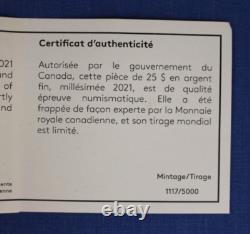 2021 Canada Silver Proof $25 coin Klondike Gold Rush NGC Graded PF70 with COA