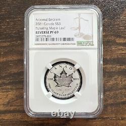 2021 Canada Silver Pulsating Maple Leaf 5-coin Set Ngc Pf70 & Pf69 Rev Proof