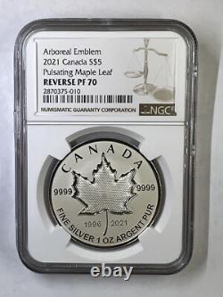 2021 Canada Silver Pulsating Maple Leaf 5-coin Set Ngc Pf70 Rev Proof Rare