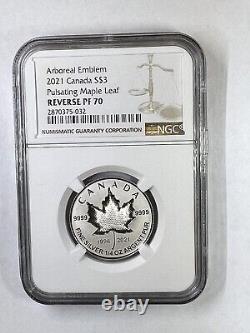 2021 Canada Silver Pulsating Maple Leaf 5-coin Set Ngc Pf70 Rev Proof Rare