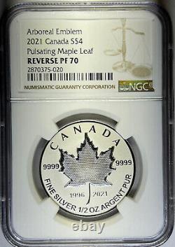 2021 Ngc All Pf70 Rcm Canada Silver Pulsating Maple 5-coin Set Proof 70 Rare