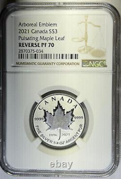 2021 Ngc All Pf70 Rcm Canada Silver Pulsating Maple 5-coin Set Proof 70 Rare