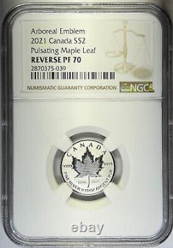 2021 Ngc All Pf70 Rcm Canada Silver Pulsating Maple 5-coin Set Proof 70 Rare