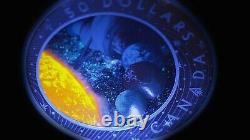 2021 The Solar System 5 oz. $50 Pure Silver Coin Canada Glow in the Dark