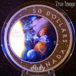 2021 The Solar System $50 Pure Silver Glow-In-the-Dark Proof Coin Canada