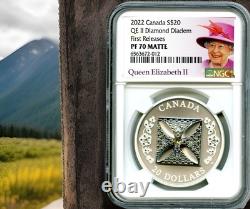 2022 $20 Canada 1oz Silver Proof Ngc Pf70 Queen Elizabeth Diamond Diadem Crown