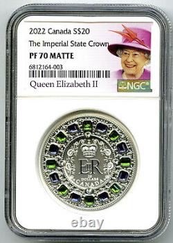 2022 $20 Canada 1oz Silver Proof Ngc Pf70 Queen Elizabeth Imperial State Crown