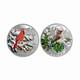 2022-2023 1oz. 9999 Silver Proof Pair Colourful Birds Cedar Waxwing & Cardinal