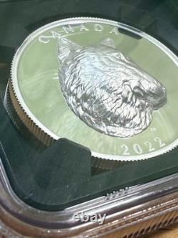 2022 $25 Canada 1 Oz Silver Proof Timber Wolf Ngc Pf70 Ucam Extra High Relief
