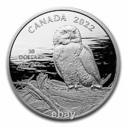 2022 $30 Canada 2oz. 9999 Silver Proof Snowy Owl on Driftwood OGP COA