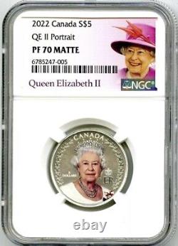 2022 $5 Canada Silver Proof Ngc Pf70 Matte Queen Elizabeth II Legacy Portrait