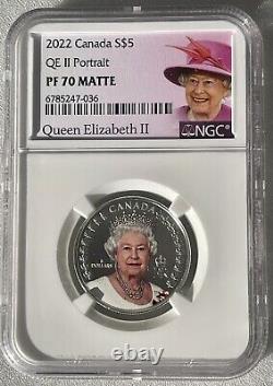 2022 $5 Canada Silver Proof Ngc Pf70 Matte Queen Elizabeth II Legacy Portrait