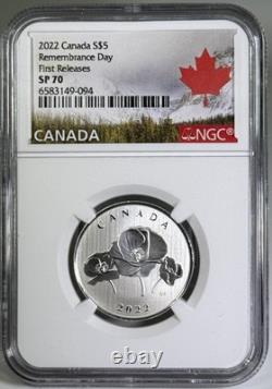 2022 $5 Canada Silver Remembrance Day Poppy Ngc Sp70 First Releases