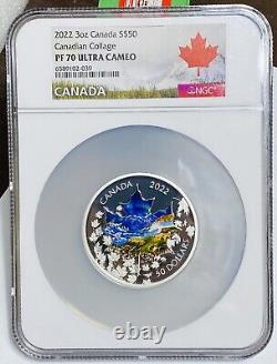 2022 $50 CANADIAN COLLAGE 55mm 3oz. 9999 Pure Silver NGC PF70 Ultra Cameo