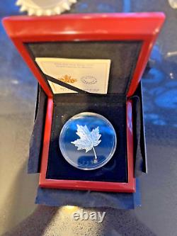 2022 Blue Rhodium Maple Leaves in Motion $50 5OZ Pure Silver Proof Canada Coin