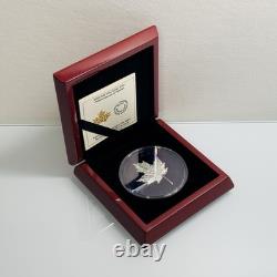 2022 Blue Rhodium Maple Leaves in Motion $50 5OZ Pure Silver Proof Canada Coin