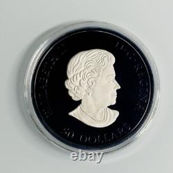 2022 Blue Rhodium Maple Leaves in Motion $50 5OZ Pure Silver Proof Canada Coin