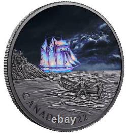 2022 CANADA $50 GHOST SHIP 5oz Pure Silver Proof Glow-in-the-Dark Coin