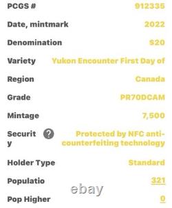 2022 Canada 1oz SILVER YUKON ENCOUNTER PCGS PR70 DCAM FDI SUSANNA BLUNT