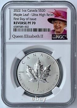 2022 Canada $20 Silver Maple Leaf NGC Reverse Proof 70 Ultra High Relief FDOI