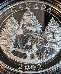 2022 Canada 3 oz Silver Magic of The Season Santa Proof. 999 Fine GLOW IN DARK