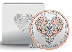 2022 Canada Best Wishes Wedding Day 1 Oz Silver Proof $20 Coin Pink JP209