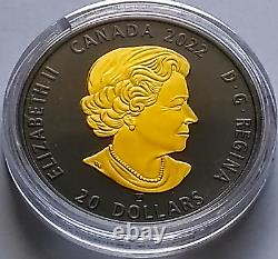 2022 Canada Black & Gold The Sea Otter $20 1 oz. 9999 Fine Silver Proof Coin
