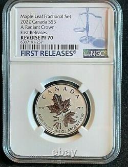 2022 Canada Radiant Crown Silver Maple Leaf Reverse Proof 5-Coin Set NGC PF70