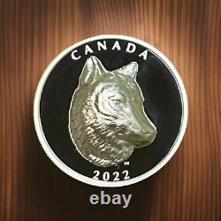 2022 Canada Timber Wolf 1 Oz Silver Proof $25 Coin Extraordinary High Relief
