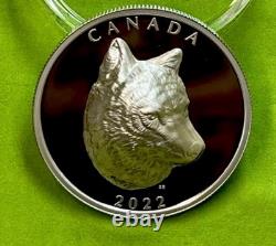 2022 Canada Timber Wolf 1 Oz Silver Proof $25 Coin Extraordinary High Relief