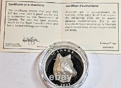 2022 Canada Timber Wolf 1 Oz Silver Proof $25 Coin Extraordinary High Relief