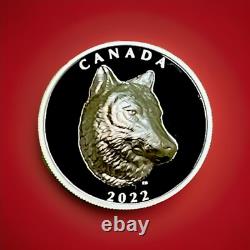 2022 Canada Timber Wolf 1 Oz Silver Proof $25 Coin Extraordinary High Relief